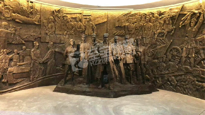 博物館展廳展陳玻璃鋼浮雕玻璃鋼仿鑄銅雕塑設(shè)計定制