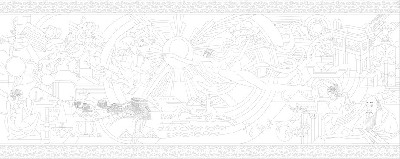 法院浮雕壁畫原創(chuàng)手繪設計稿