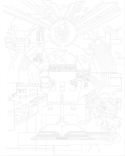 法院浮雕壁畫原創(chuàng)手繪設計稿