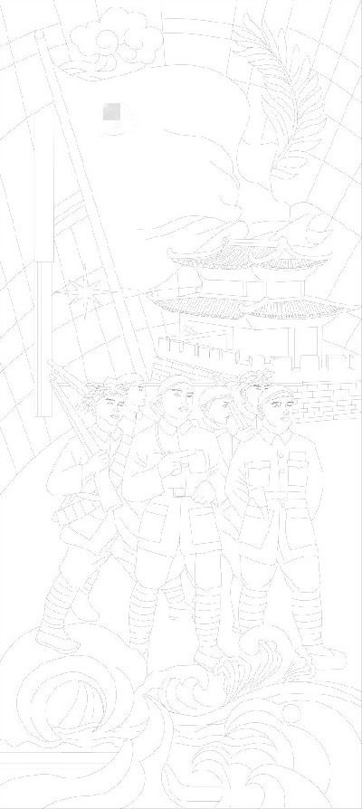 紅色黨建浮雕雕塑原創(chuàng)手繪設(shè)計(jì)稿