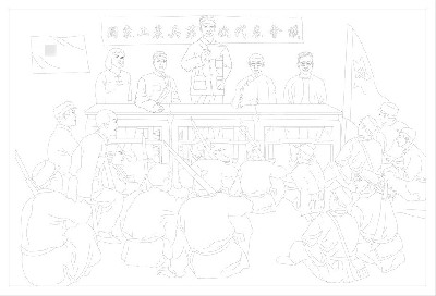 工農(nóng)兵代表會(huì)議浮雕雕塑原創(chuàng)手繪設(shè)計(jì)稿