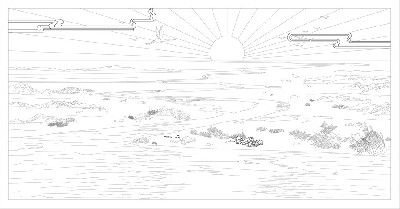 山水風(fēng)景浮雕雕塑原創(chuàng)手繪設(shè)計稿