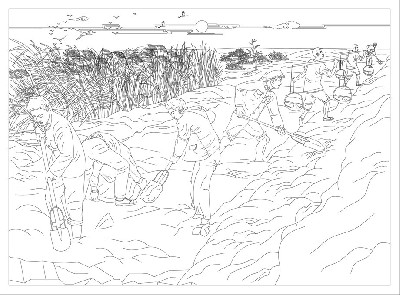 鄉(xiāng)村振興浮雕雕塑原創(chuàng)手繪設計稿