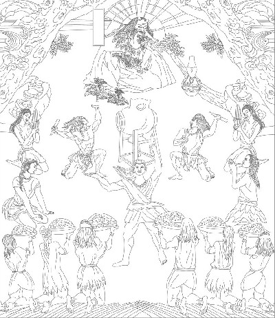 鄉(xiāng)村振興浮雕雕塑原創(chuàng)手繪設計稿