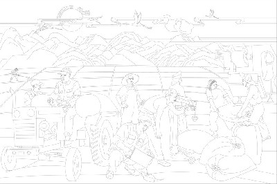 鄉(xiāng)村振興浮雕雕塑原創(chuàng)手繪設(shè)計稿