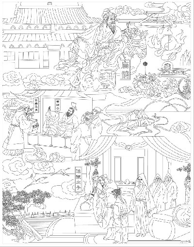 中醫(yī)文化浮雕雕塑原創(chuàng)手繪設(shè)計稿