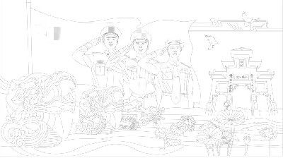 紅色黨建浮雕雕塑原創(chuàng)手繪設計稿