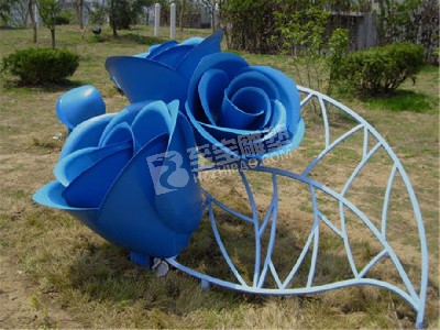 園林創(chuàng)意花朵不銹鋼雕塑定制