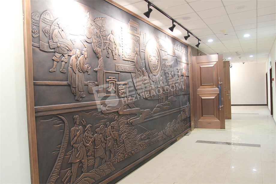 財務(wù)公司壁畫勞作圖鍛銅浮雕定制