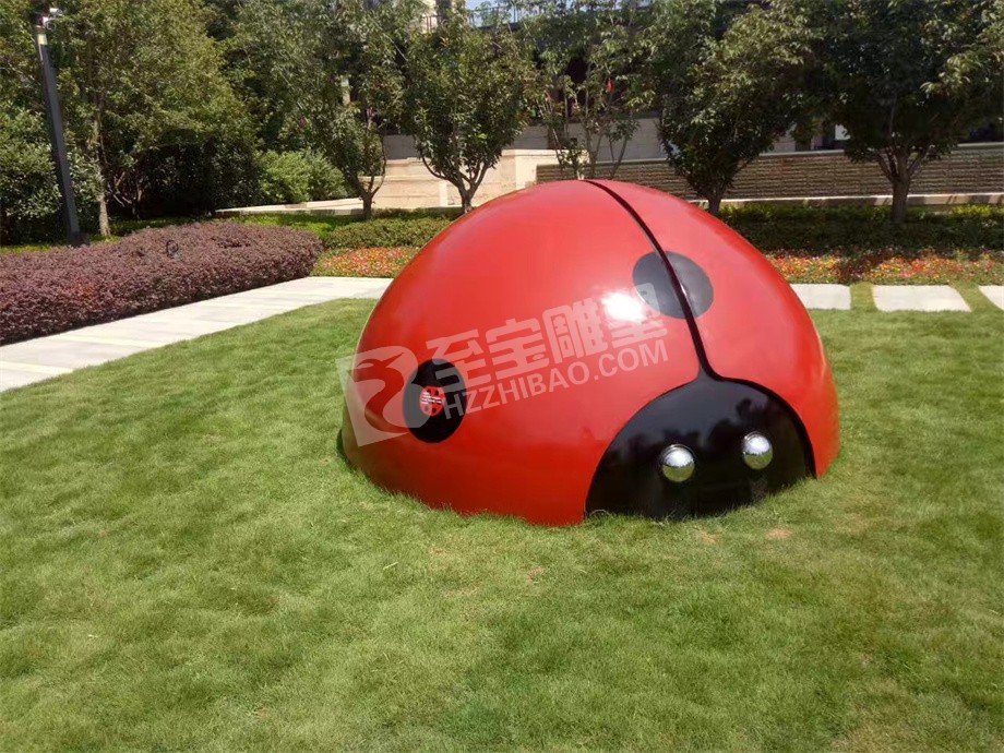 動(dòng)物甲殼蟲噴漆彩繪不銹鋼雕塑