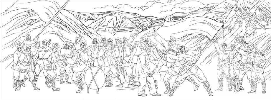 紅軍長征黨建展廳浮雕原創(chuàng)設計稿