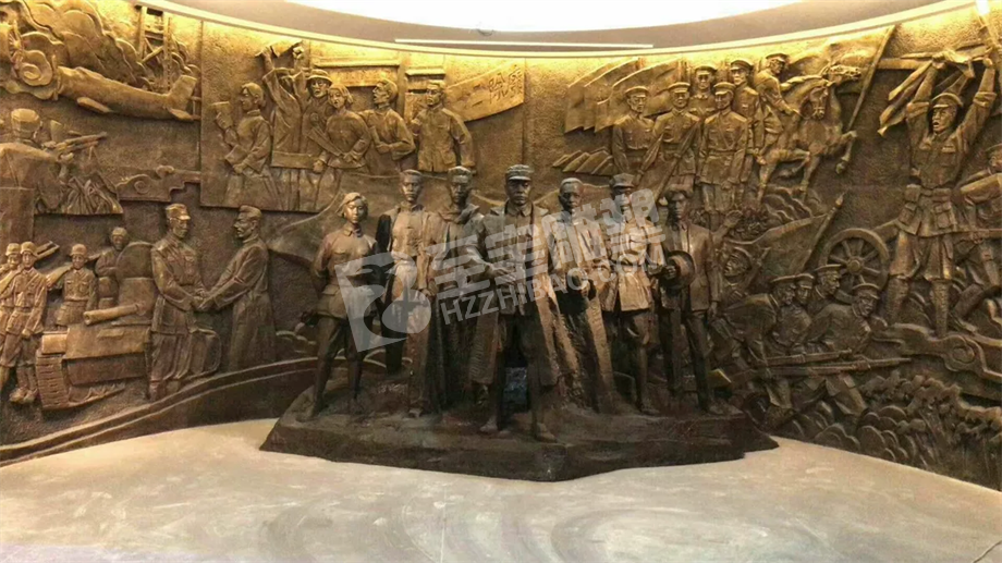 博物館展廳展陳玻璃鋼浮雕玻璃鋼仿鑄銅雕塑設(shè)計定制