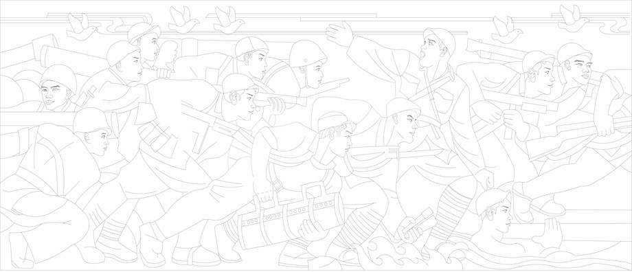 紅色黨建浮雕雕塑原創(chuàng)手繪設計稿