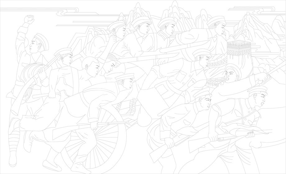 紅色黨建浮雕雕塑原創(chuàng)手繪設(shè)計(jì)稿