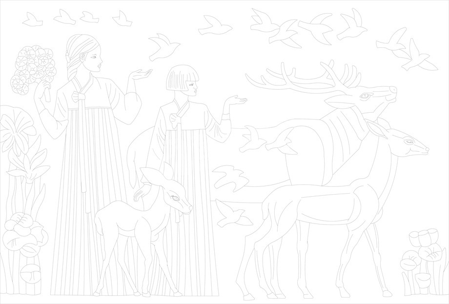 民族團結(jié)浮雕雕塑原創(chuàng)手繪設計稿