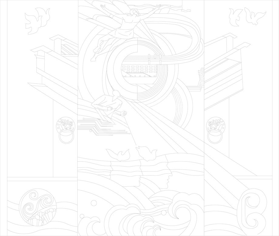 科技創(chuàng)新浮雕雕塑原創(chuàng)手繪設計稿