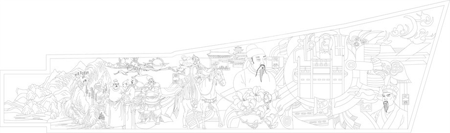 人文歷史浮雕雕塑原創(chuàng)手繪設計稿