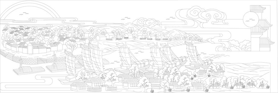 山水風(fēng)景浮雕雕塑原創(chuàng)手繪設(shè)計稿