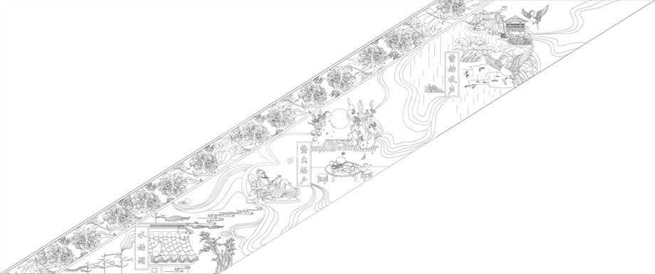 鄉(xiāng)村振興浮雕雕塑原創(chuàng)手繪設計稿