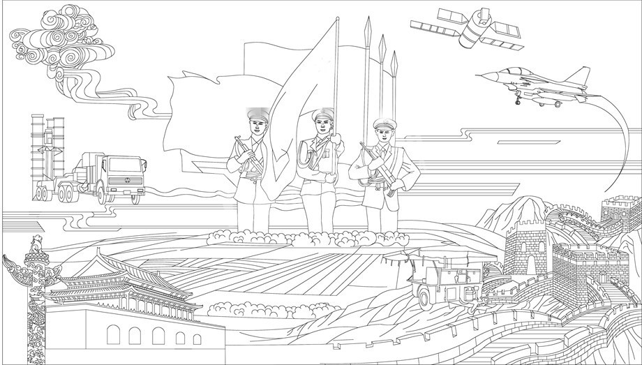 紅色黨建浮雕雕塑原創(chuàng)手繪設(shè)計(jì)稿