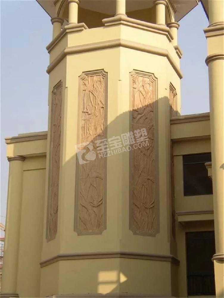 別墅外墻壁畫(huà)砂巖浮雕雕塑定制