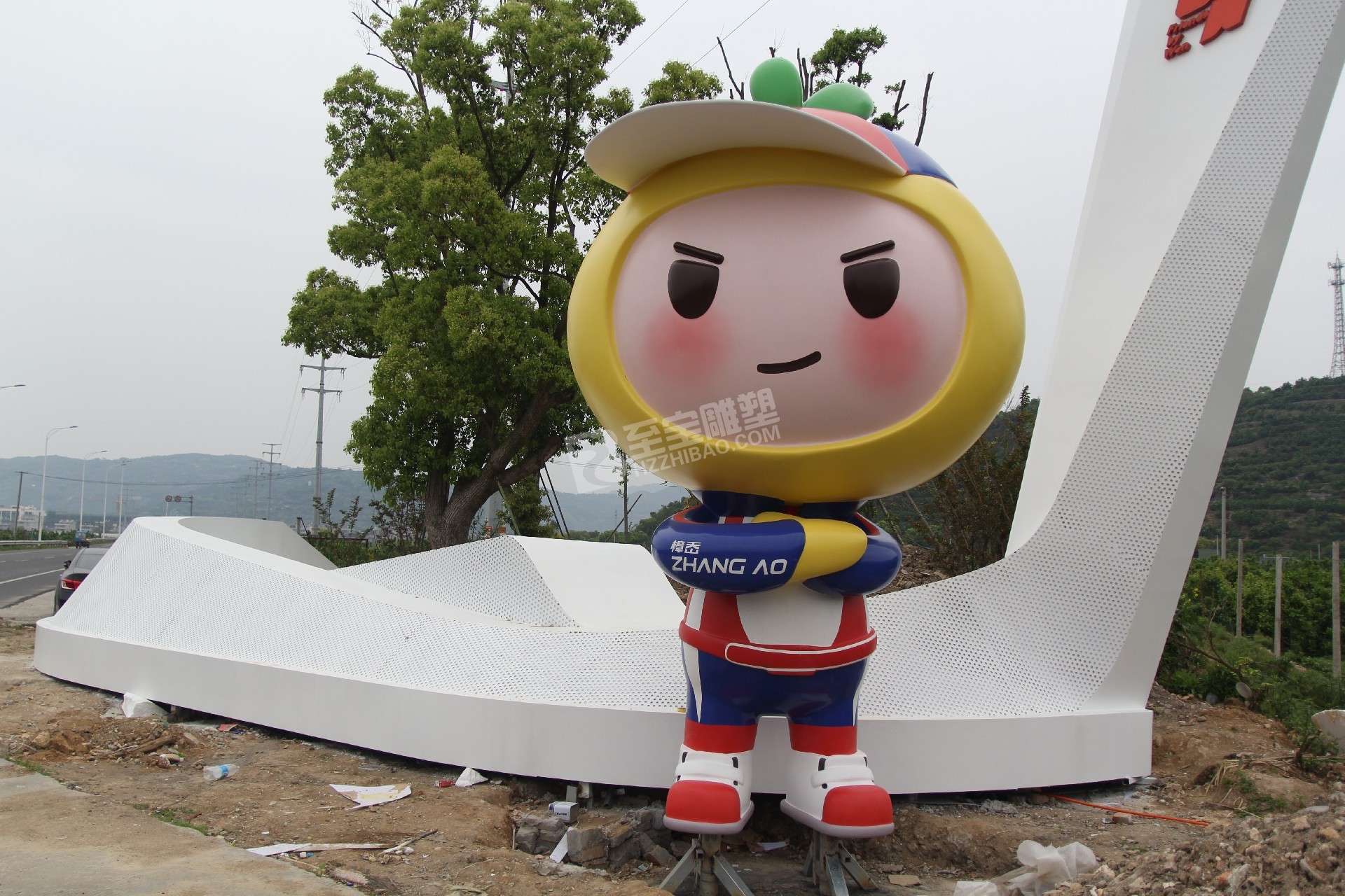 臺州文旦觀光風(fēng)情帶建設(shè)玻璃鋼IP娃娃雕塑項目